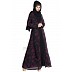 Shrug abaya- Black-Purple print Shrug abaya- Black-Purple print